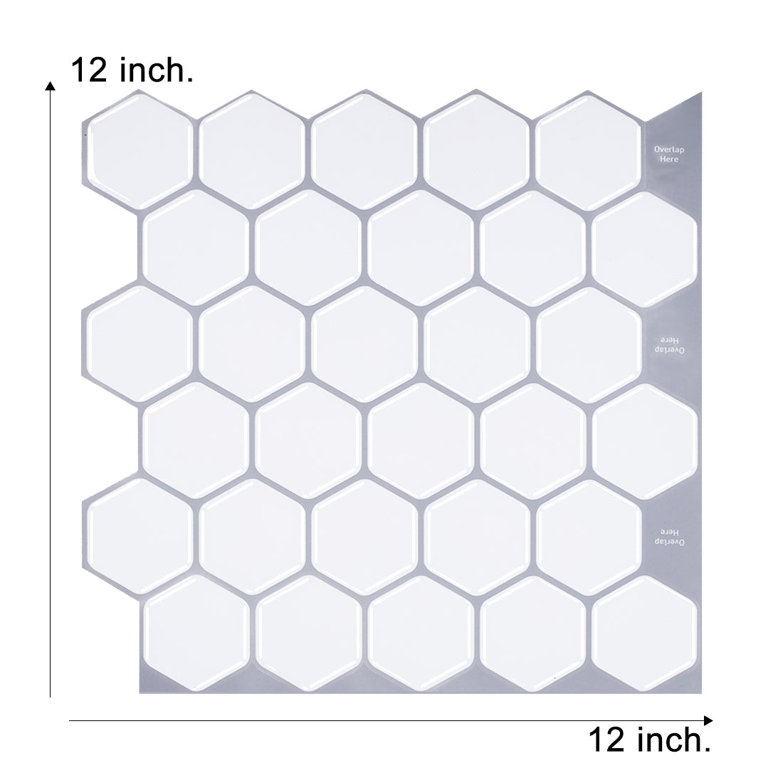 Hexa Mono White 12" x 12"