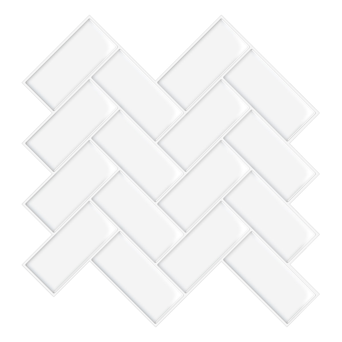 Thicker Herringbone White Tile