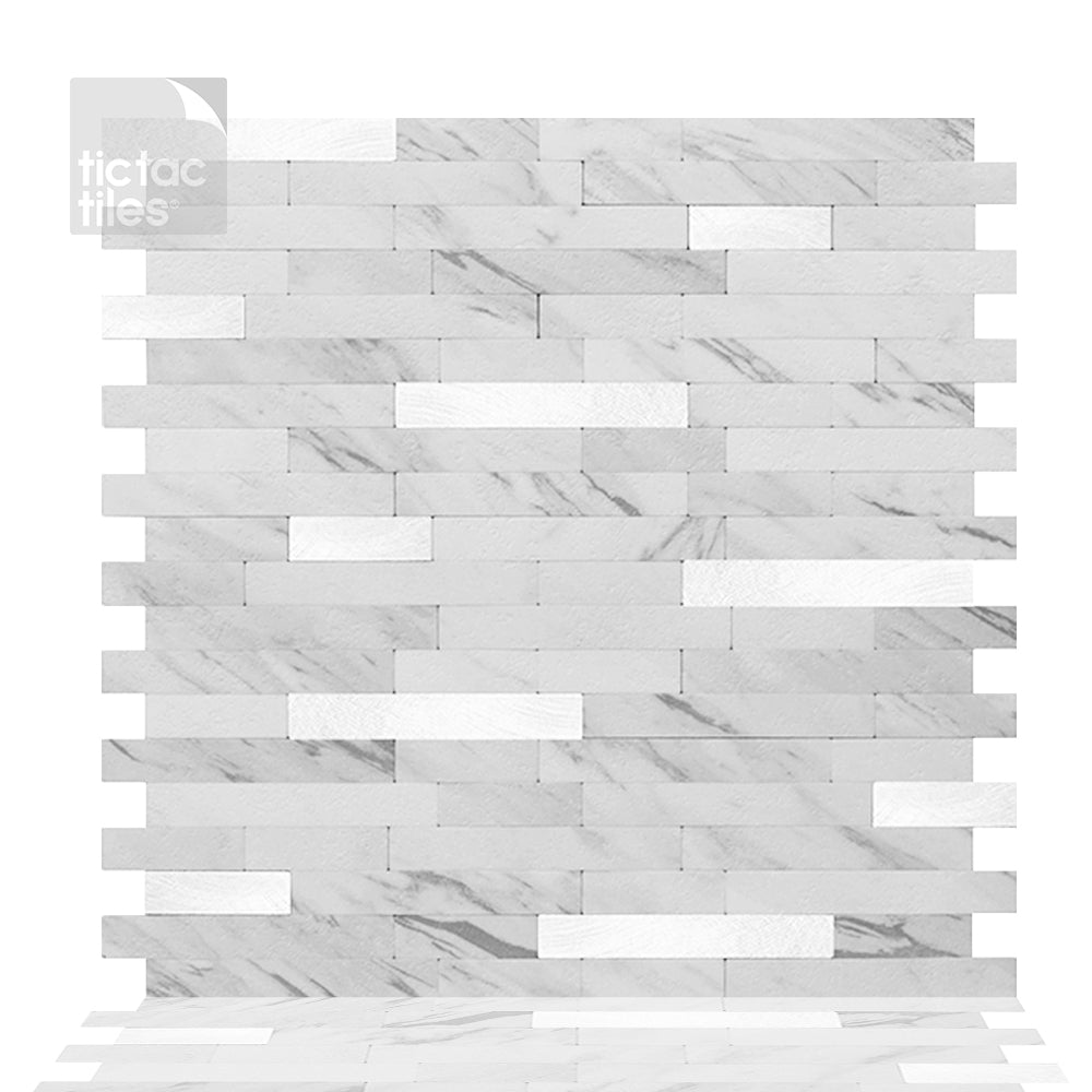 Metallic Marble White Tile