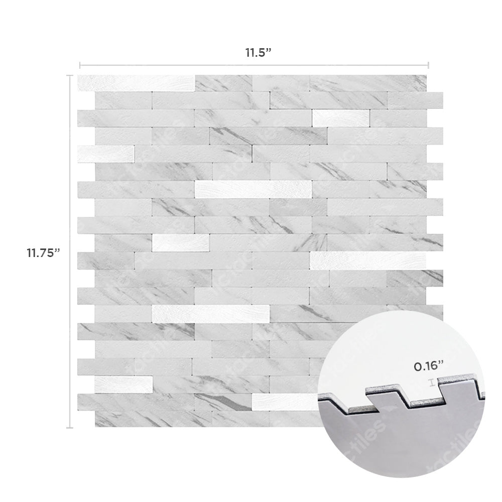 Metallic Marble White Tile