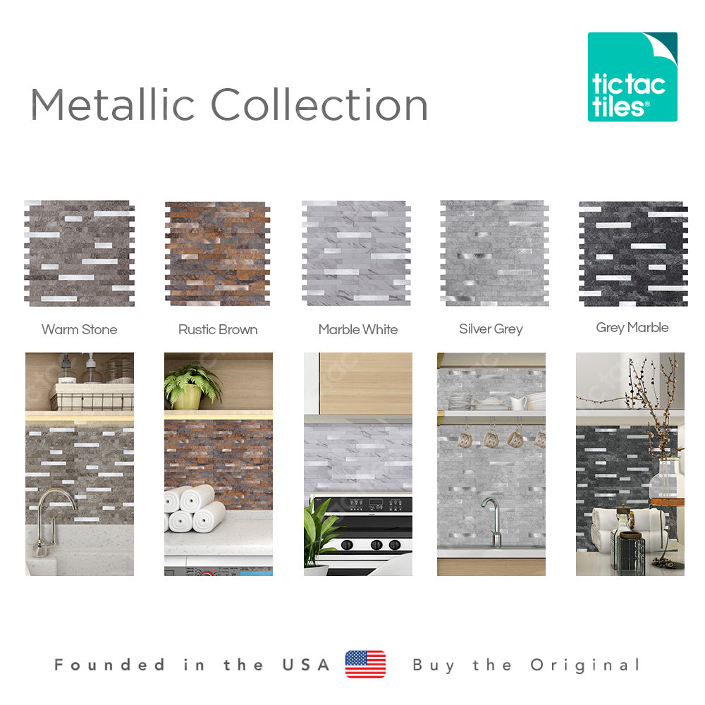 Metallic Silver Grey Tile